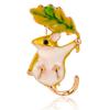 Cartoon Mouse Lift Leaf Brooch Personality Everything Corsage Coat Coat Women Accessories Zodiac Brooch