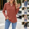 V Neck Turn-Down Collar Long Sleeve Knitted Sweater Autumn Winter Solid Color Slim Sweater Jumper Female Clothing EMA