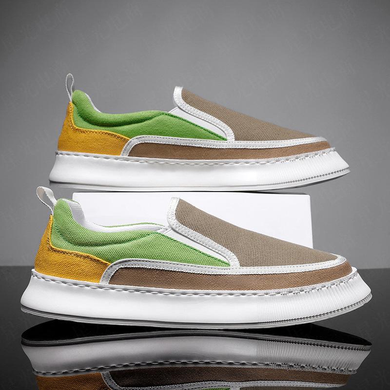 Мужская обувь Дышащая обувь Lazy Shoes Повседневная модная обувь на платформе Легкая мужская парусиновая обувь с одной педалью