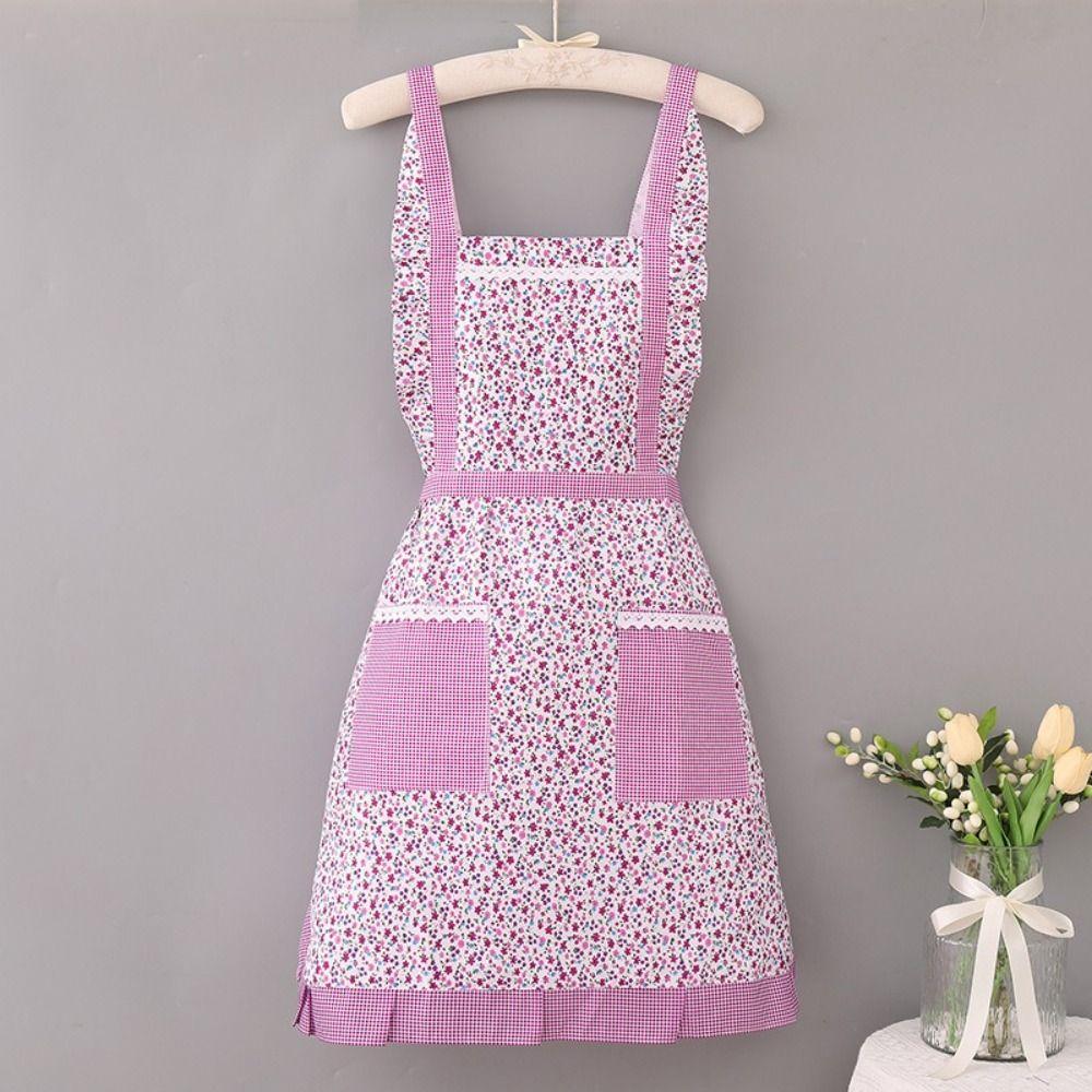 Anti-wear Korean Dress Adjustable Cooking Accessory New Print Apron