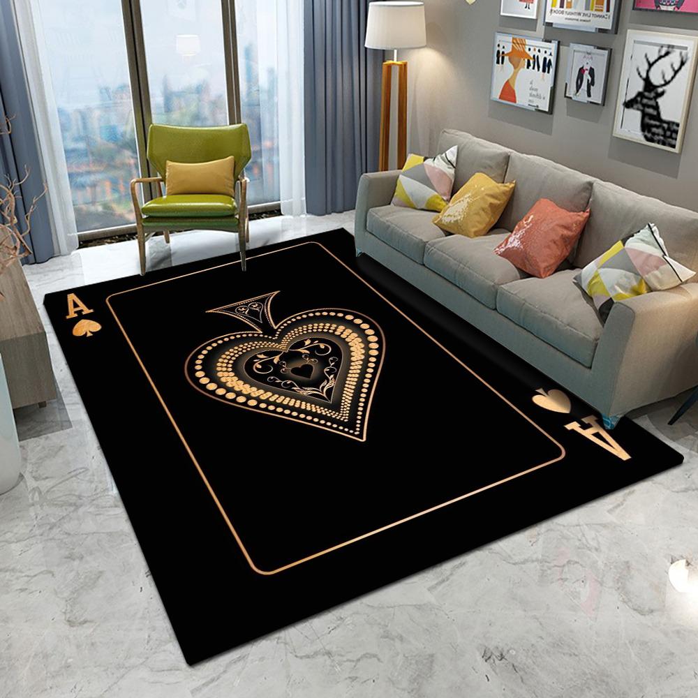 Poker Ace of Spades Rug Non Slip Easy Clean Mat for Living Room Game Room Stylish Home Decor Perfect for Card Game Fans Carpet