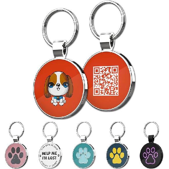 MYLUCKYTAG QR Code Pet ID | Personalized Dog & Cat Collar Tag | Online Profile with tant Scanned Location Alert Email