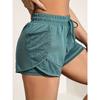 Женские быстросохнущие шорты для йоги с карманом | Свободные, не просвечивающие, ткань средней эластичности, серые, двойного назначения для фитнеса и повседневной носки, шорты с боковым карманом