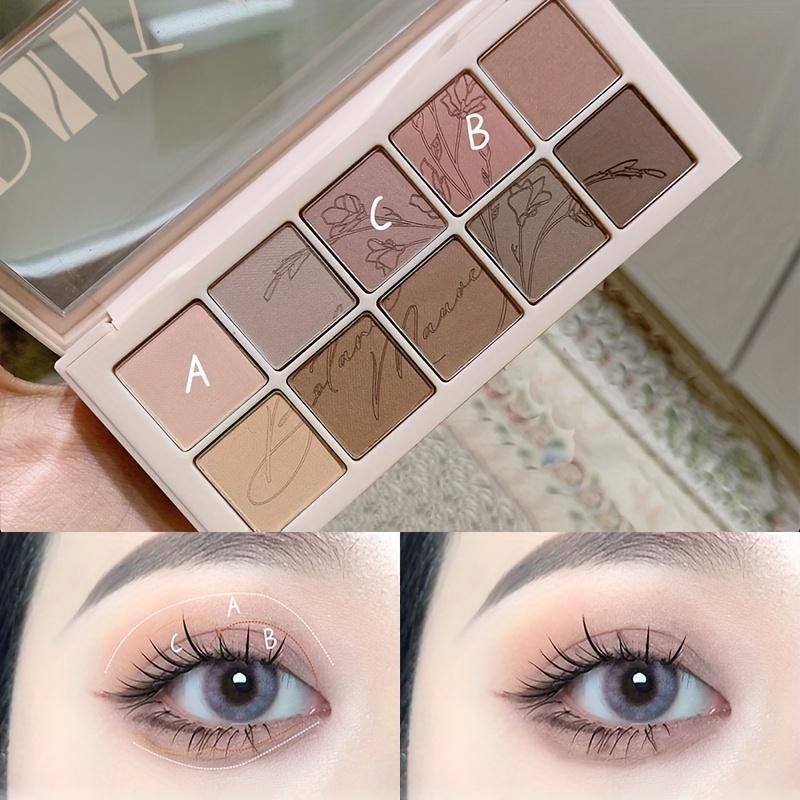 Палитра теней для век Smoky Eye Shadow из 10 цветов. Стойкий матовый и мерцающий финиш. Черные, коричневые, коралловые, розовые, земляные тона для контурирования лица и повседневного макияжа.