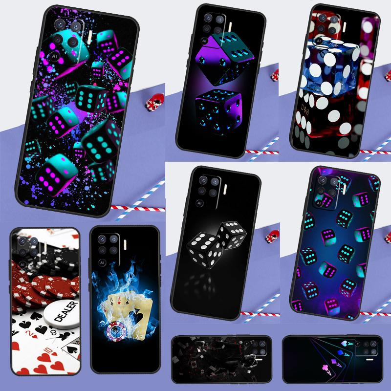 Кости Покер Казино Чехол Для Oppo A98 A78 A18 A38 A58 A40 A60 A80 A16 A76 A96 A17 A77 A74 A94 A54 A57S A15