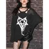 Autumn Fashion Lazy Style Long Sleeves Tops Women Six Stars Printing Hollow Out Halter Sweater Female American Sexy Y2K Knitwear