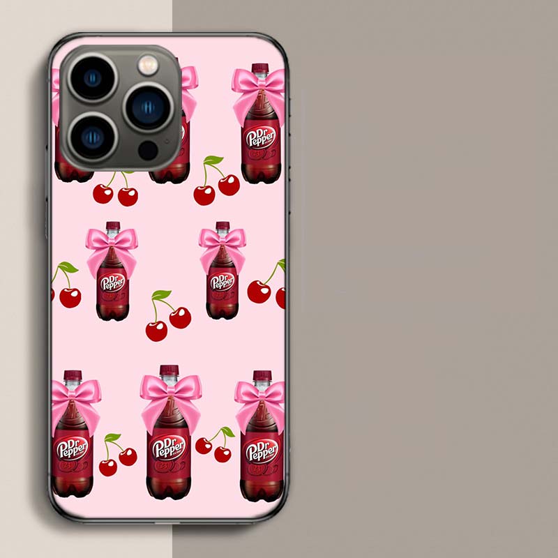 Чехол для телефона с изображением напитка Cherry D-Dr-P-Pepper для iPhone 17 Air 15 Pro 14 Plus 16 Pro Max 17E 16E 12 13 Mini 11 Чехол Милый Fundas