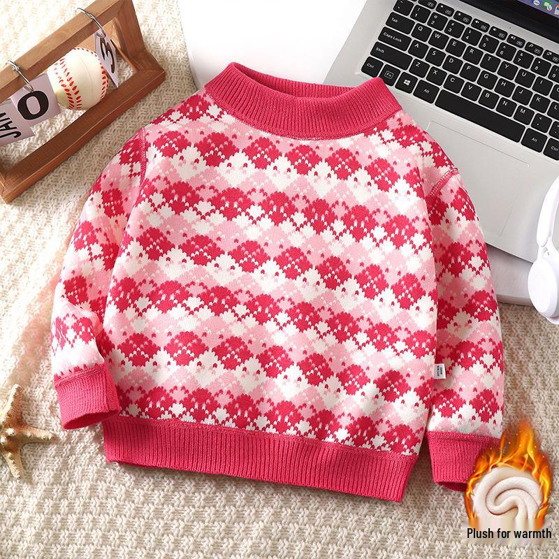 Children's Fleece-Lined Sweater 2023: Cozy, Thick Knit, Boneless Long-Sleeve for Boys & Girls