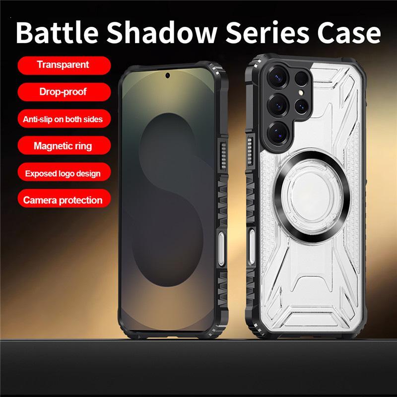 Кросс-платформенный Чехол-магнит Battle Shadow для Samsung S26 Ultra Galaxy A56 A16 - Ударопрочный CD-узор и Защита