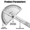 Rotary Measuring Ruler Stainless Steel Woodworking Tools 180 Degree Protractor Goniometer Angle Ruler Metal Angle Finder