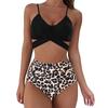Women Sexy Leopard Print Bikini Set Push Up Bathing Swimwear High Waist Swimsuit