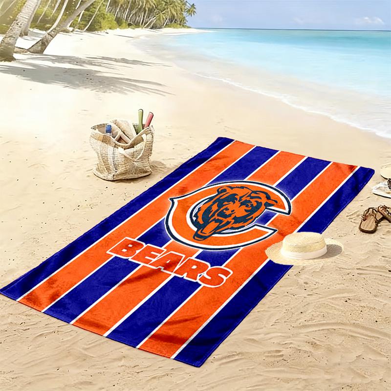 Пляжное полотенце с принтом Chicago Bears, большое, мягкое, быстросохнущее, для пляжа, кемпинга, плавания