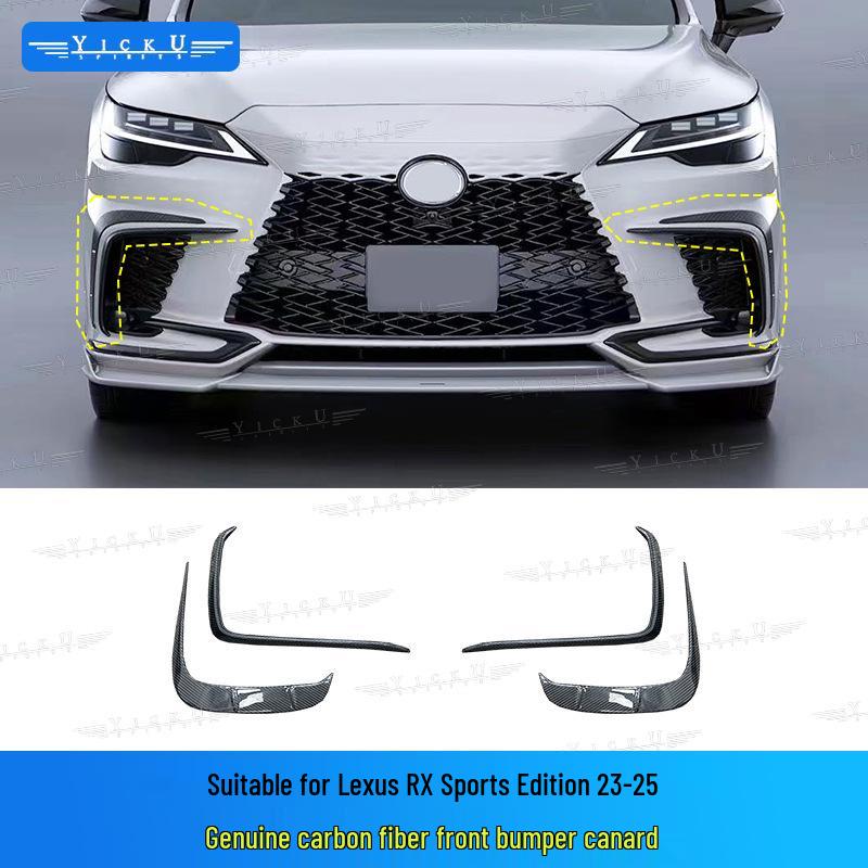 Комплект карбонового обвеса для Lexus RX350/500 (Передний сплиттер, Расширители арок, Задний диффузор, Пороги, Спойлер на крышку багажника, 2023-2025)