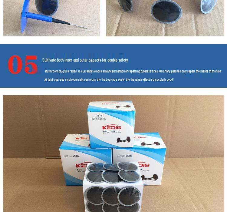 Kades Car Tire Repair Kit: 6mm Mushroom Plugs & Patches