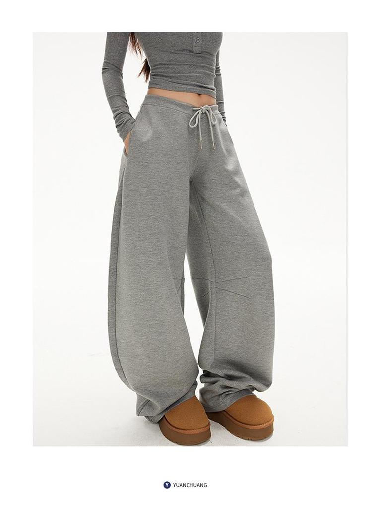 Женские брюки американского ретро-стиля, облегающего кроя, с V-образным поясом и широкими штанинами, коллекция осень/зима 2025