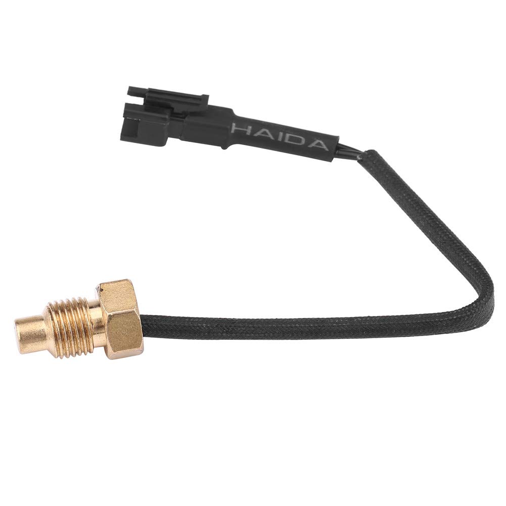 Keenso Universal Car Motorcycle Digital Equipment Temperature Gauge Temperature Meter Red LED Light (Black)