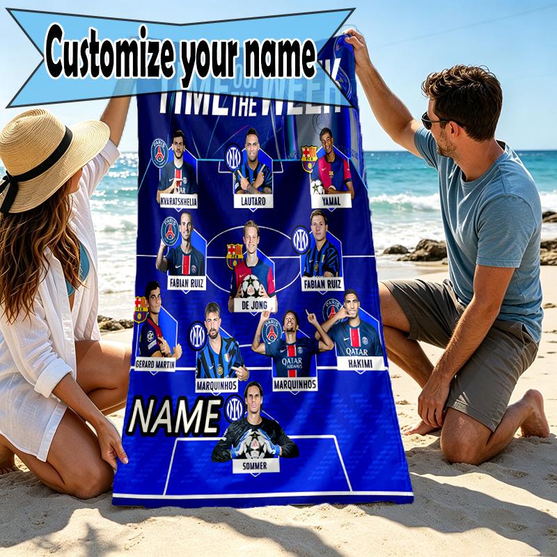 Custom Name Personalized Chelsea F.C Print Beach Towel, for Trip Camping Beach Party Home Decor, Birthday Gift for Family & Friends
