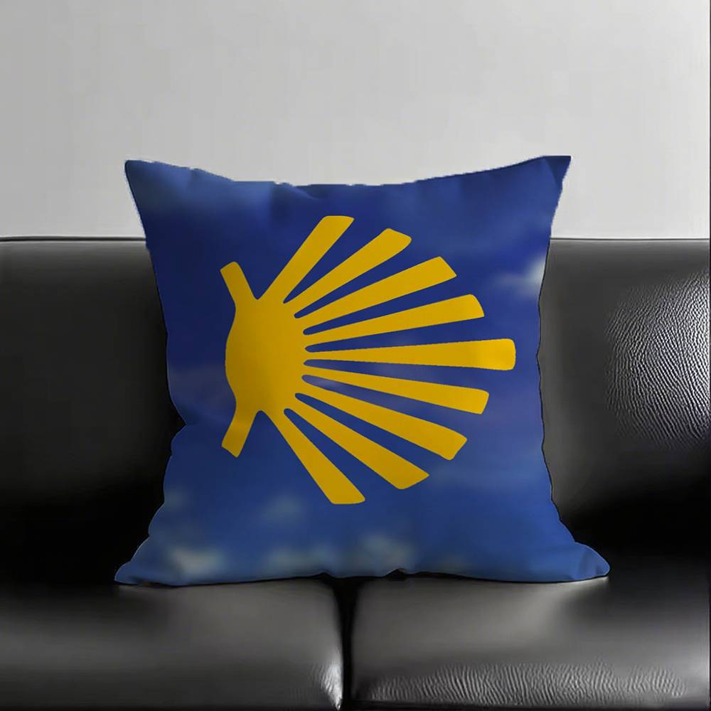 1pc Yellow Camino De Santiago Scallop Pillow Case Square Bedroom Sofa Leisure Comfort Cushion Car Living Room Home Decoration