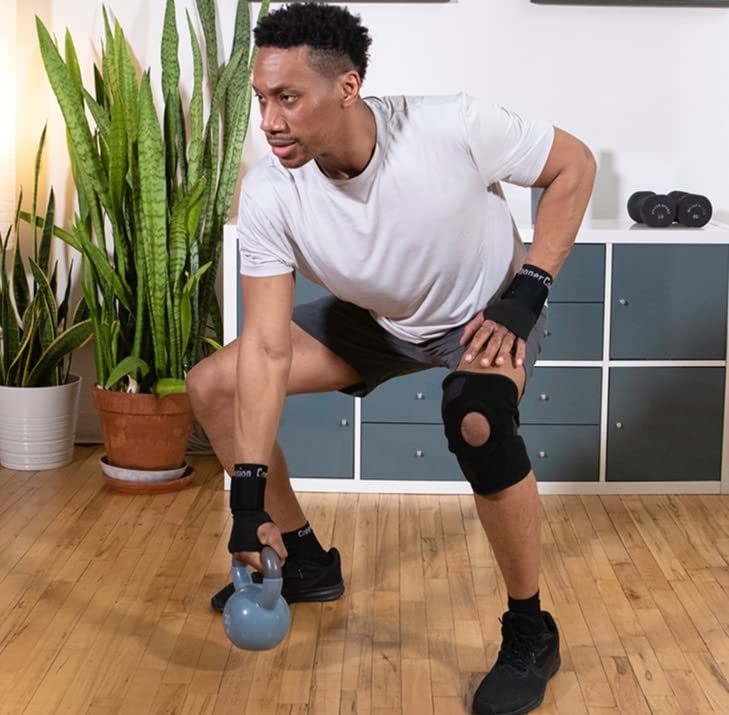 Copper Compression Extra Support Knee Brace Highest Copper Content Best Adjustable Copper Infused Fit Knee Brace Open Patella Stabilizer Neoprene