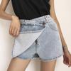 Синяя джинсовая юбка для женщин, летняя, с высокой талией, облегающая, повседневная, трапециевидная, шорты, юбки, винтажная женская одежда 2000 года, большие размеры