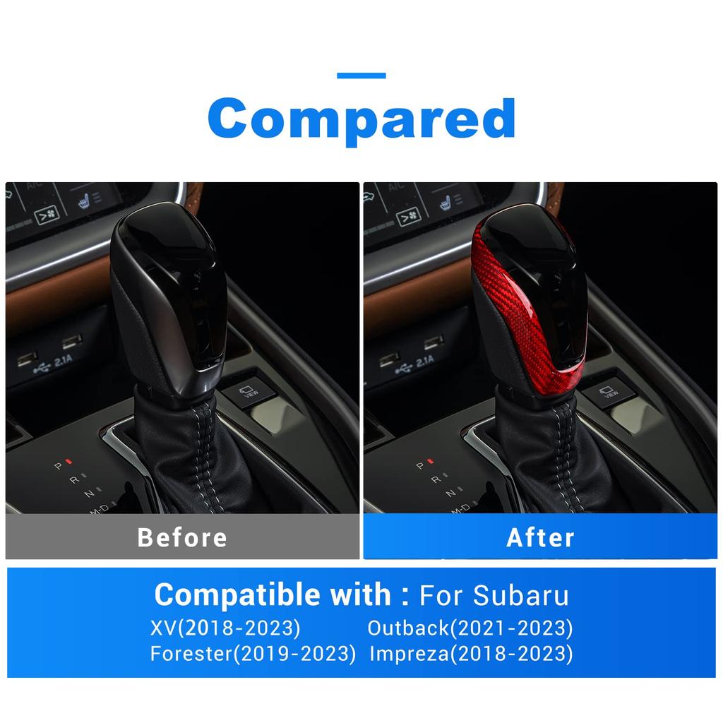 AIRSPEED Accessory for Subaru XV/Forester Outback/Impreza Real Hard Carbon Fiber Car Gear Shift Knob