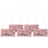 5 Sets Wooden Hanging Sign Board Pastoral Style Shop Holiday Door Wall Decoration Plaque