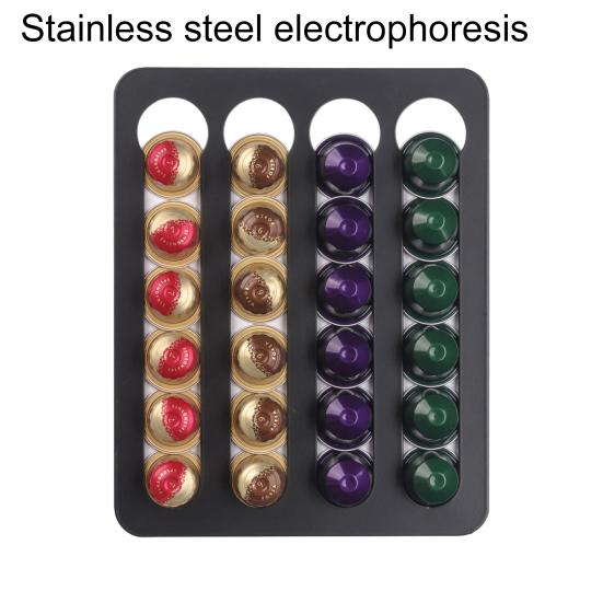 Стойка для хранения кофейных капсул, большая вместимость, многоуровневая конструкция, высокая несущая способность, легко чистится, держатель для кофейных капсул, настенный органайзер