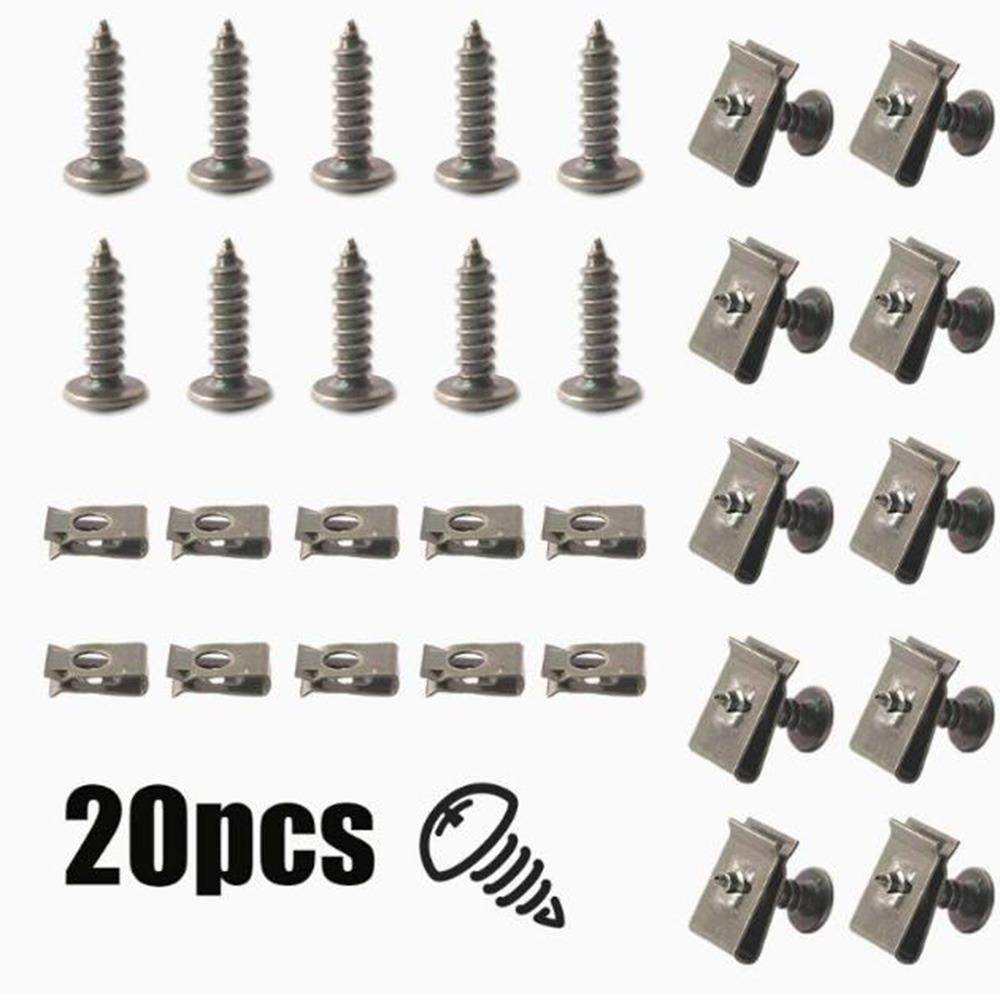 20/40/60Pcs Anti Rust U-Type Fastener Clips Iron Metal Screw Clips Car Accessories