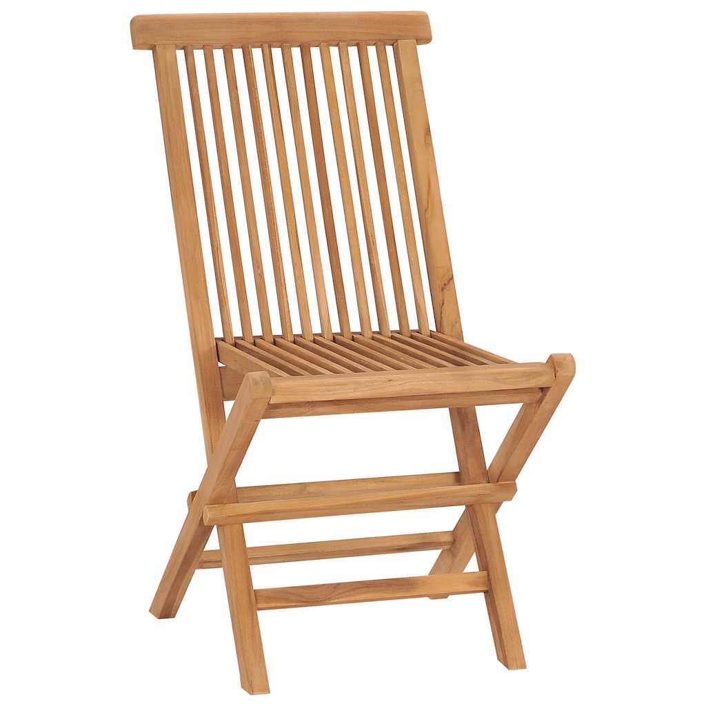 5 Piece Foldable Outdoor Dining Set Solid Teak Wood
