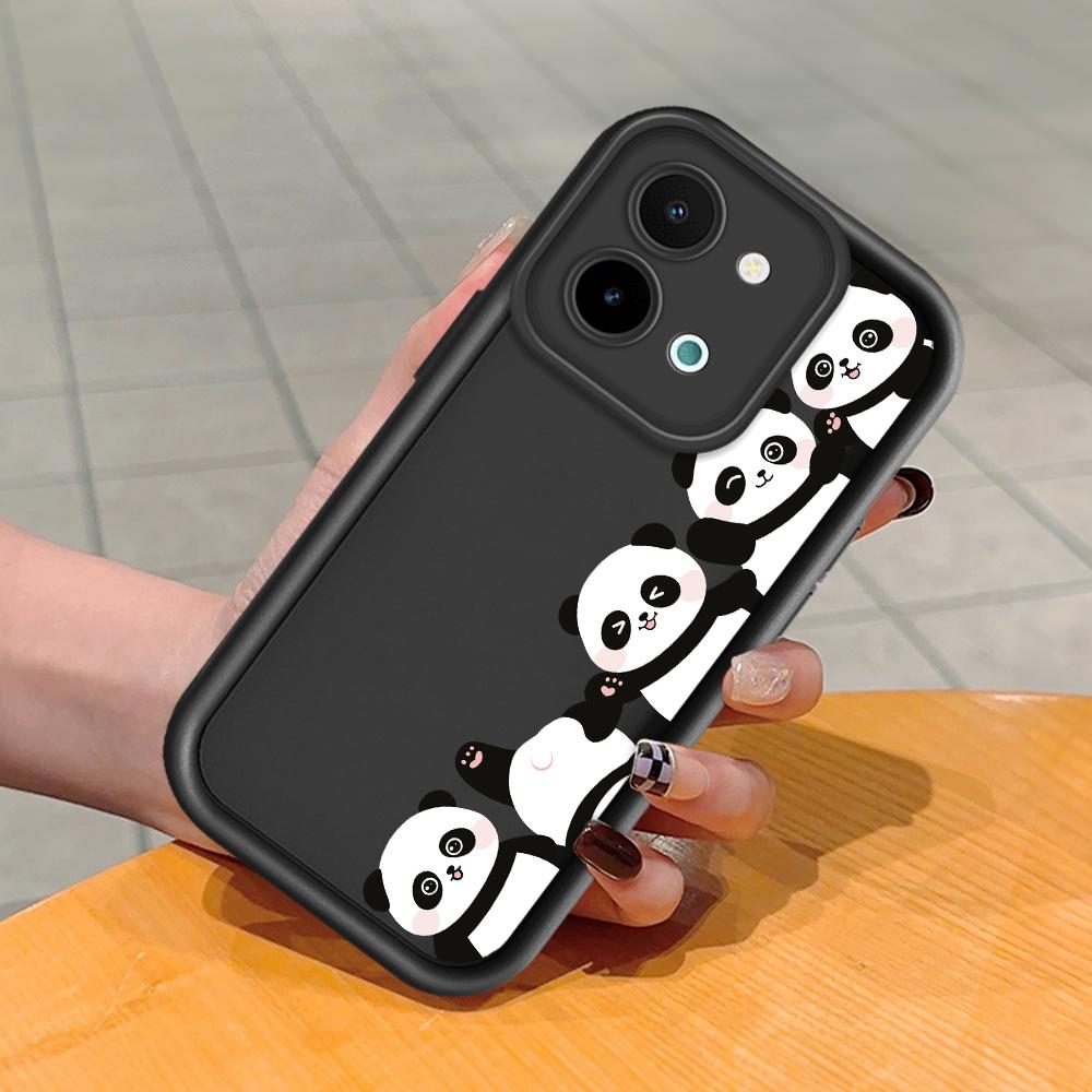 Для Huawei P50 Pro P40 Lite Honor 8X 9X X9 Tecno Spark Go Infinix Smart 8 Vivo V29 V30 Y02 Y16 мультяшный милый панда полная защита камеры мягкий чехол