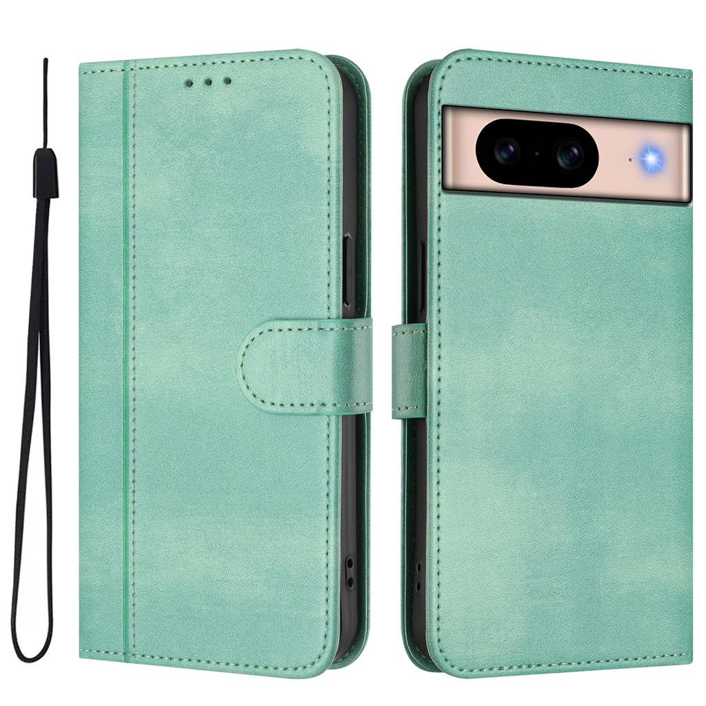 For Google Pixel 8a Cases Wallet Stand Retro Texture Leather Phone Cover with Lanyard