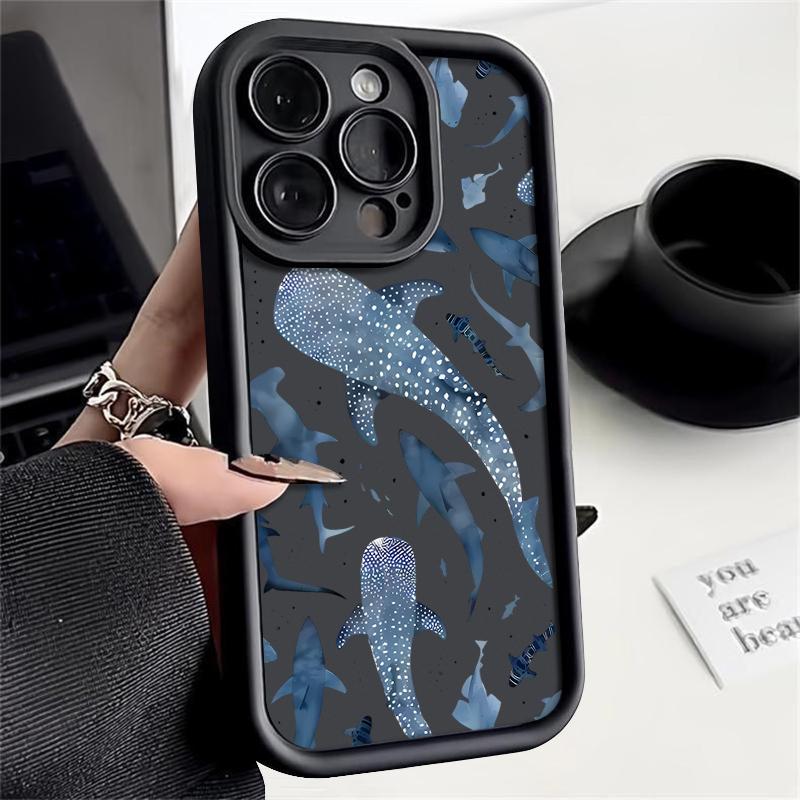 Для iPhone 16 Pro Max 16E 15 14 Pro 13 12 11 чехол с принтом китового дерева, противоударный мягкий защитный чехол для линз из ТПУ с матовым покрытием