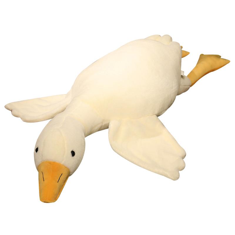 Big White Goose Throw Pillow Plush Toy Big Goose Doll Cloth Doll Bed Pinch Legs Sleeping Doll Birthday Gift Girl