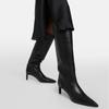 Cow Leather Autumn Winter Shoes Stiletto Thin High Heels Big Size 46 European Style Keep Warm Thigh High Boots