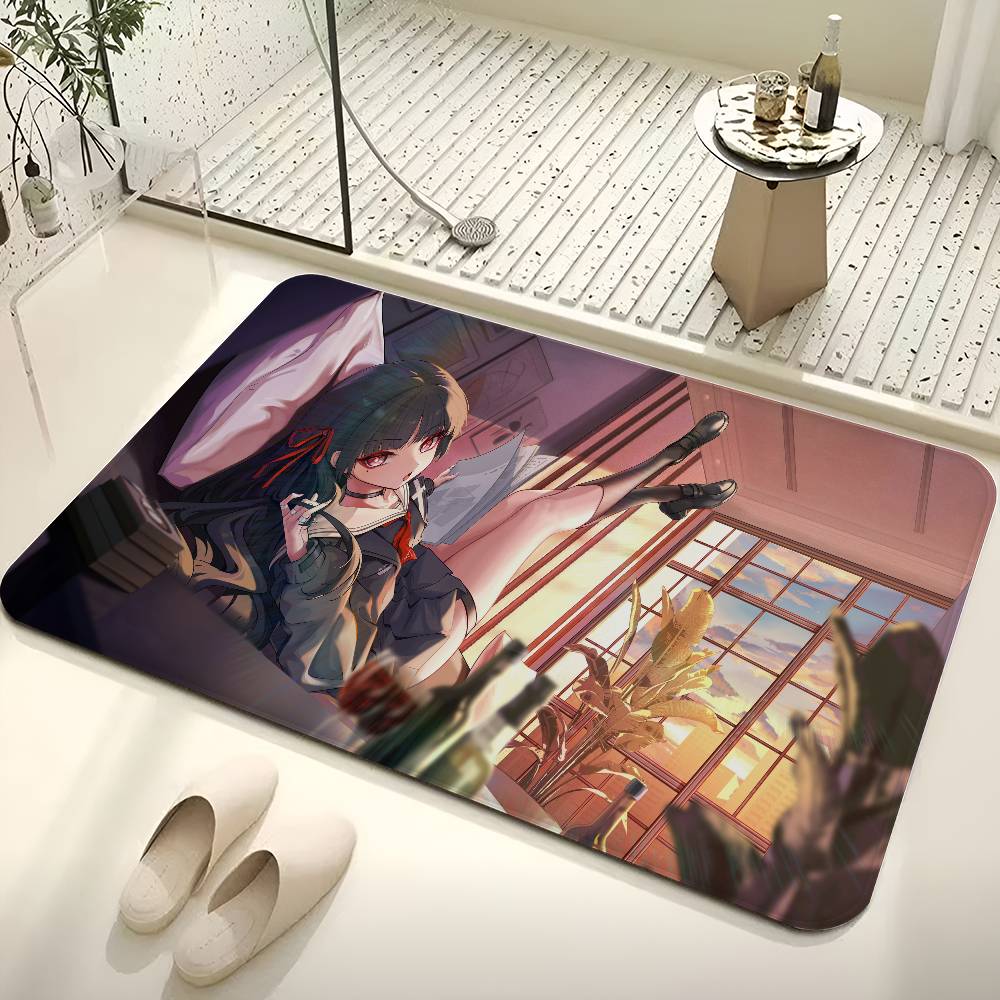 New Kawaii Chisa Gaming Wuthering Waves Cute Anime Room Mats Retro Multiple Choice Living Room Kitchen Rug Non-Slip Welcome Rug