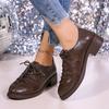 Lucyever 2025 женские винтажные туфли-оксфорды классические туфли с острым носком и перекрестной шнуровкой женские туфли на низком каблуке из искусственной кожи женские