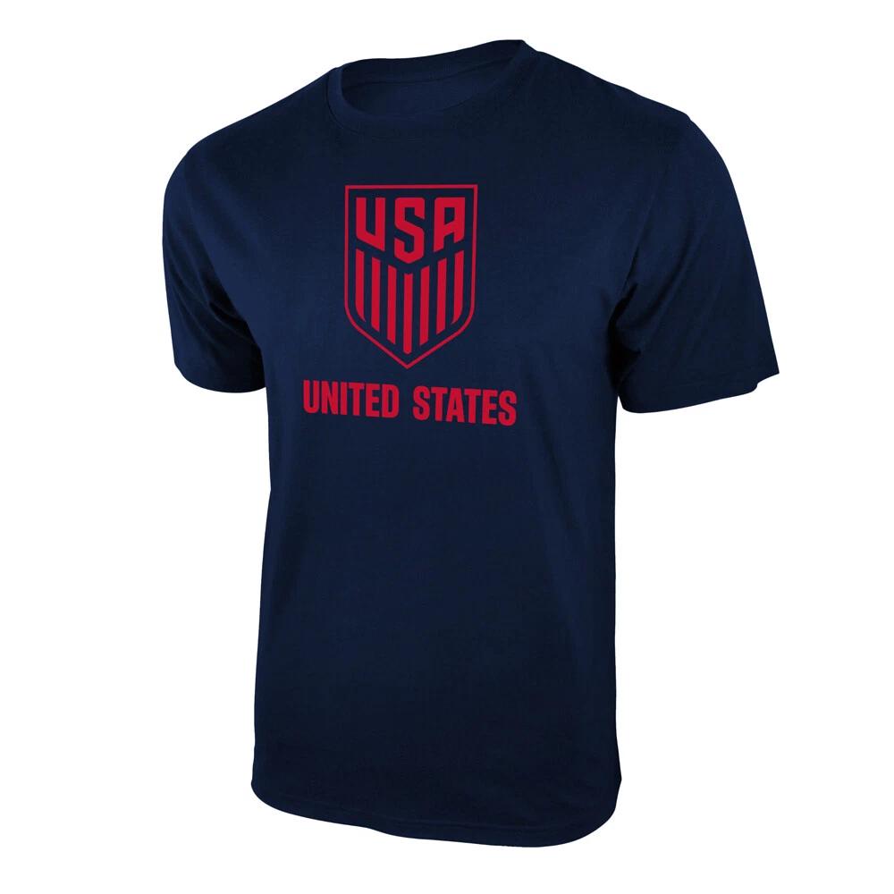 Icon Sports США. Футбольная федерация Логотип USMNT Взрослая футболка Серая с красным логотипом