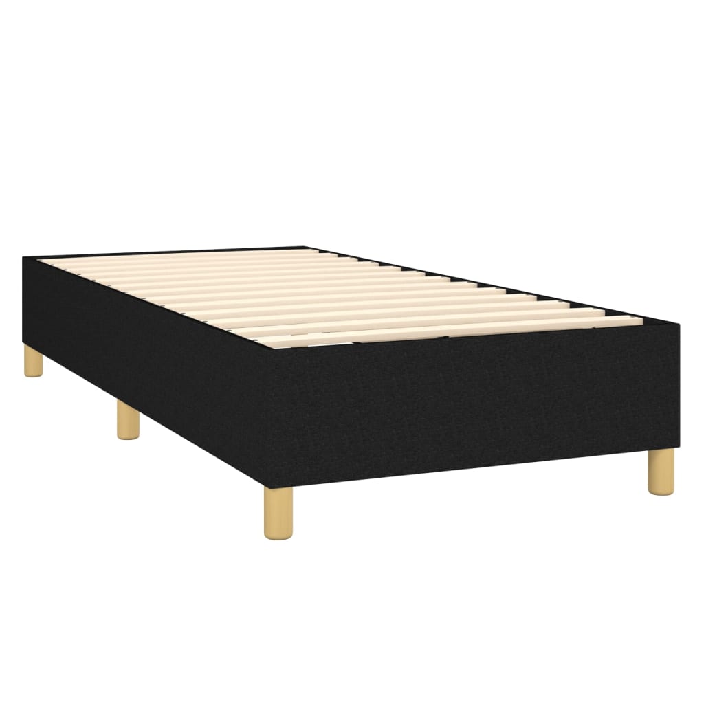 Box Spring Bed with Mattress Black 80x200 cm Fabric
