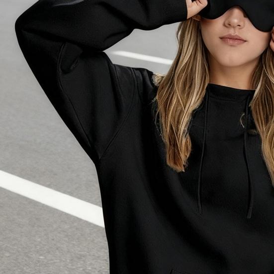 Yousheng Hoodies with Built In Eye Cushion for Women Men Unisex Oversized Sweatshirt Travel Airplane Pullover Tops with Pocket for Sleep