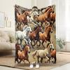 Wild Steed Flannel Throw Blanket Soft Horse Design All Season Cozy Comfort for Equestrian Theme Gift