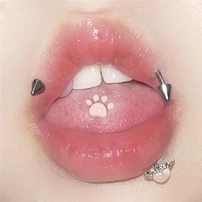 Меняющие цвет собачья лапа медвежья лапа язычковые гвоздики костяные гвоздики смола DIY милые Ins сладкие крутые язычковые кольца пирсинг ювелирные изделия