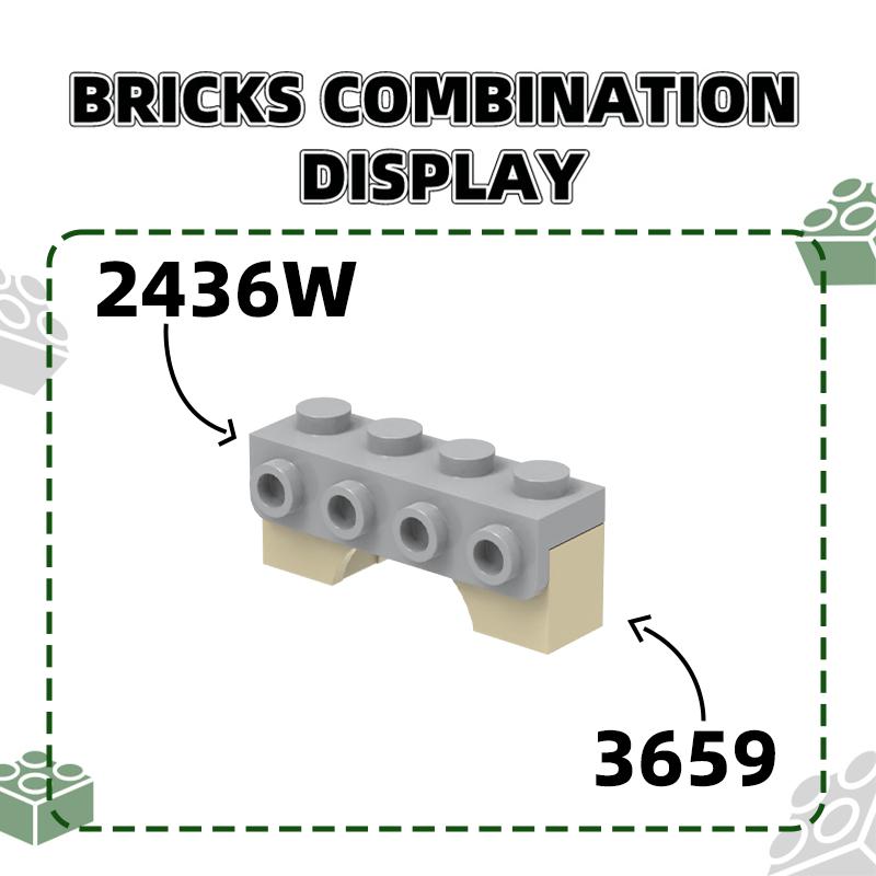 Нетоксичные 81 шт./лот 3659 1x4x2 Плоские арочные строительные блоки Moc Строительные аксессуары Детали Совместимые с Кирпичами Детские игрушки Подарок
