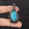 Copper Blue Turquoise Pendant Copper Wire Wrapped Pendant Natural Gemstone Jewelry Handmade Pendant Beautiful Copper Jewelry Engagement Gift