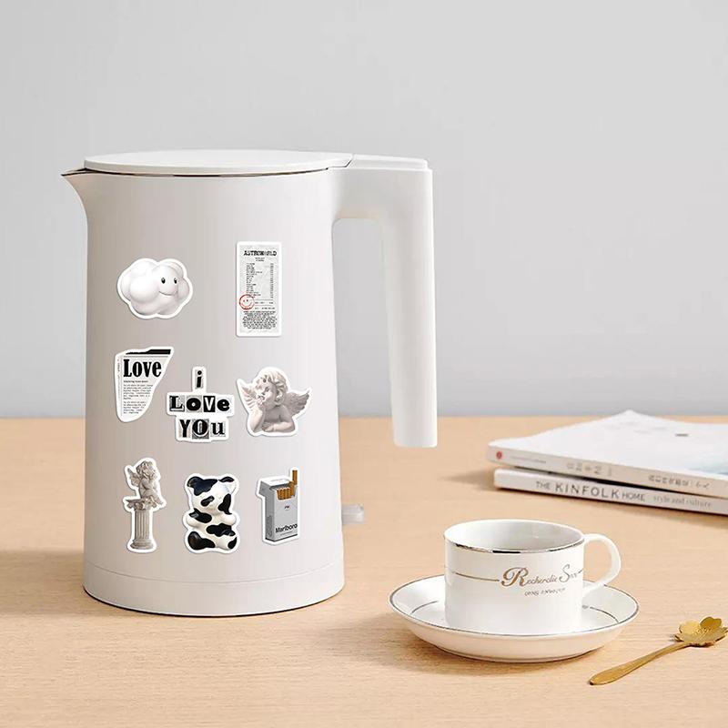 61шт черный, белый цвет простой стиль граффити наклейка автомобиль гитара чемодан ноутбук наклейка