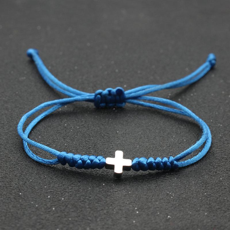 Унисекс Браслет-крест из красной веревки ручной работы - Европейский и американский стиль