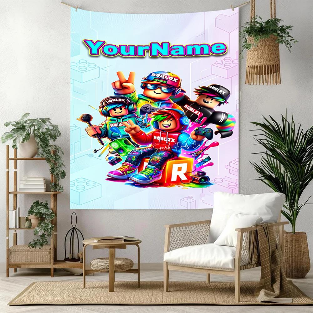Roblox Custom Your Name Wall Decor Tapestry Art For Pet Memorial Birthdaywedding Party Backdrop Family Gift