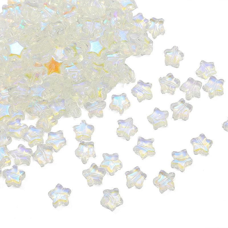 Творческий 8 мм Стекло 10 шт./лот Популярный чешский россыпью DIY Star Горячая Распродажа Высокое качество AB Цвет Разделитель Бусины Украшения Ручной Работы Аксессуары Шпильки Бусины