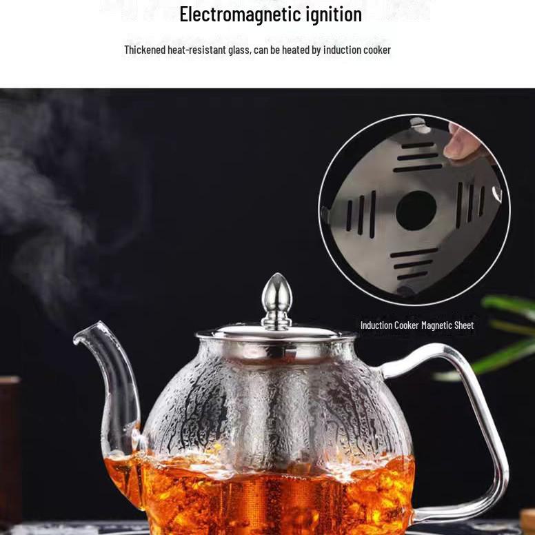 Чайник из высокопрочного боросиликатного стекла для электрических и индукционных плит, термостойкий чайник, чайный сервиз.