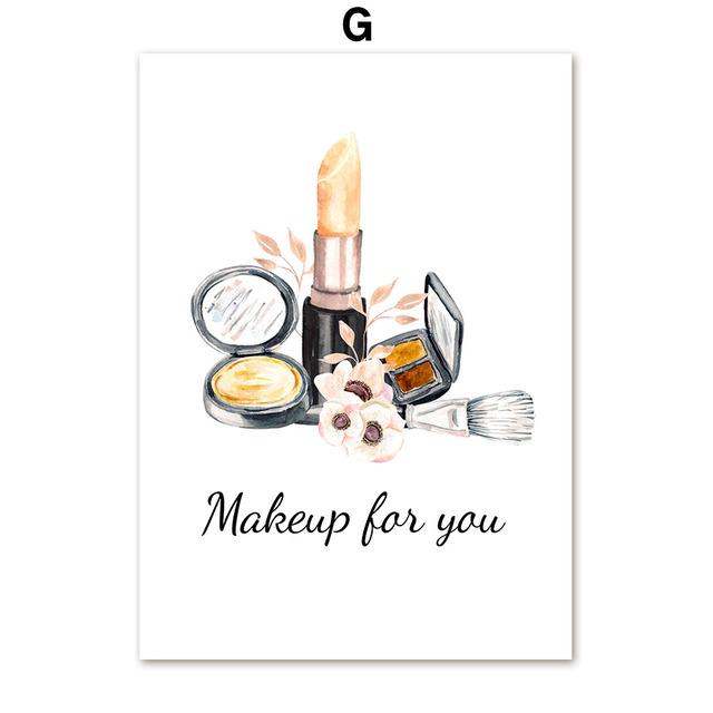 Маникюрный салон, модный макияж, настенная живопись на холсте, плакаты на скандинавскую тему и принты, настенные панно для декора гостиной, без рамки