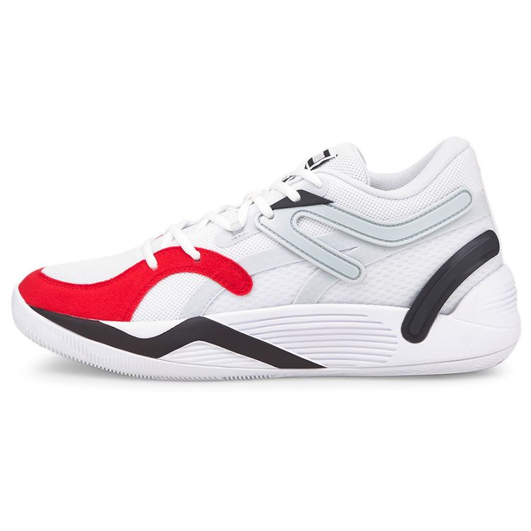Puma Trc Blaze Court Fashion Удобная амортизация Нескользящие Износостойкие Баскетбольные кроссовки средней высоты Мужские кроссовки Белый Красный 376582-15